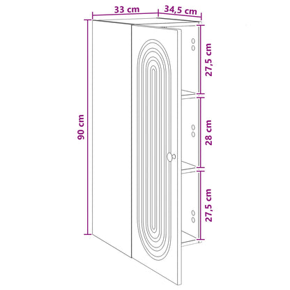 Wall-Mounted Cabinet Concrete Grey 33 x 34.5 x 90 cm