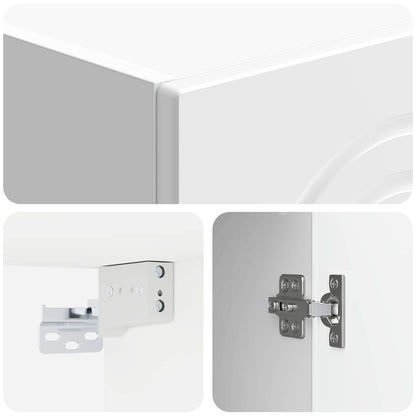 Wall-Mounted Cabinet High Gloss White 33 x 34.5 x 90 cm