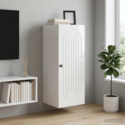 Wall-Mounted Cabinet High Gloss White 33 x 34.5 x 90 cm