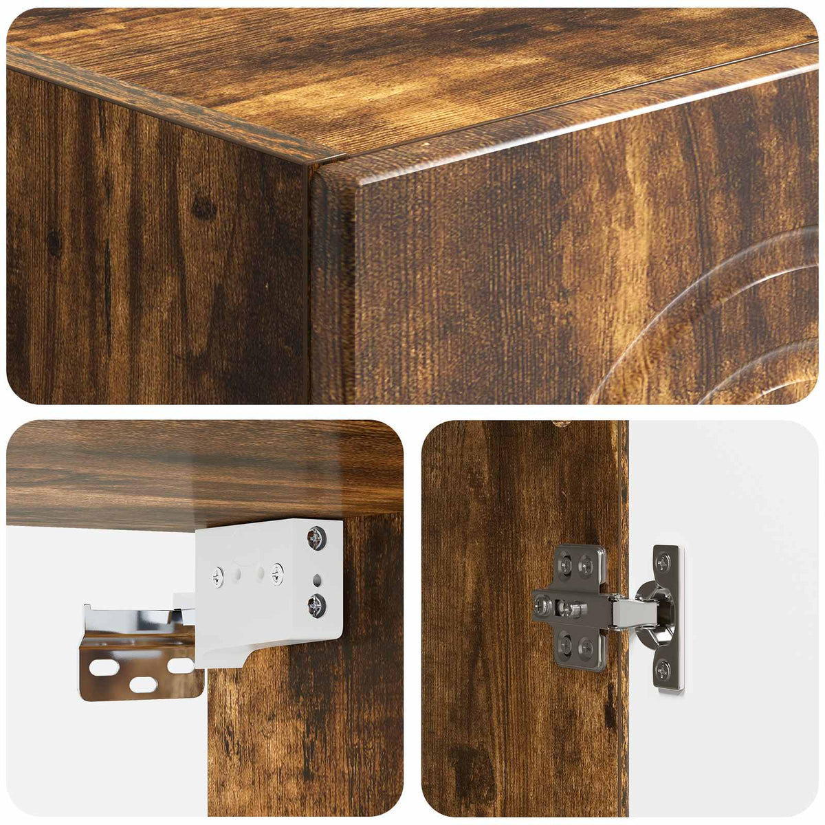 Wall-Mounted Cabinet Smoked Oak 33 x 34.5 x 90 cm