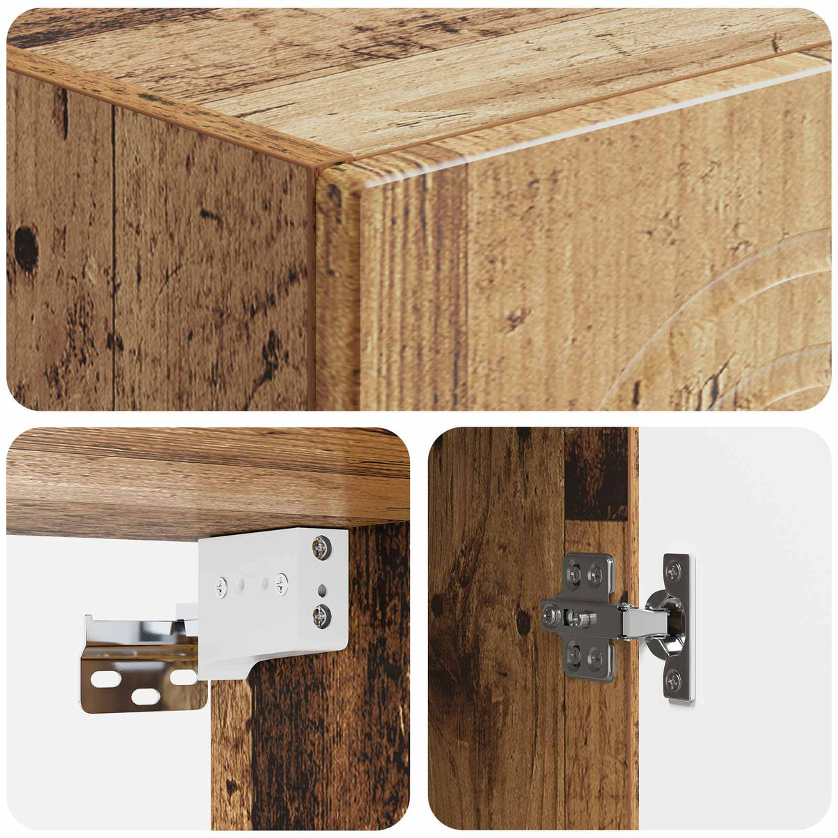 Wall-Mounted Cabinet Old Wood 33 x 34.5 x 90 cm Engineered Wood