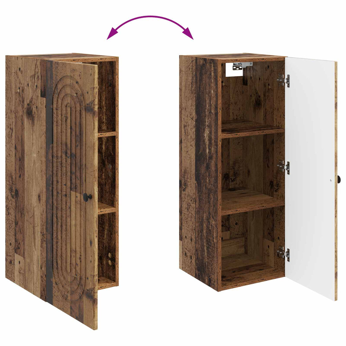 Wall-Mounted Cabinet Old Wood 33 x 34.5 x 90 cm Engineered Wood