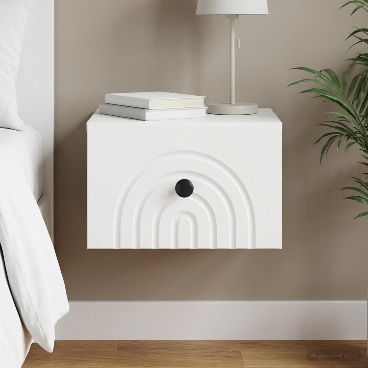 Wall-Mounted Bedside Cabinet White 33 x 34.5 x 20 cm