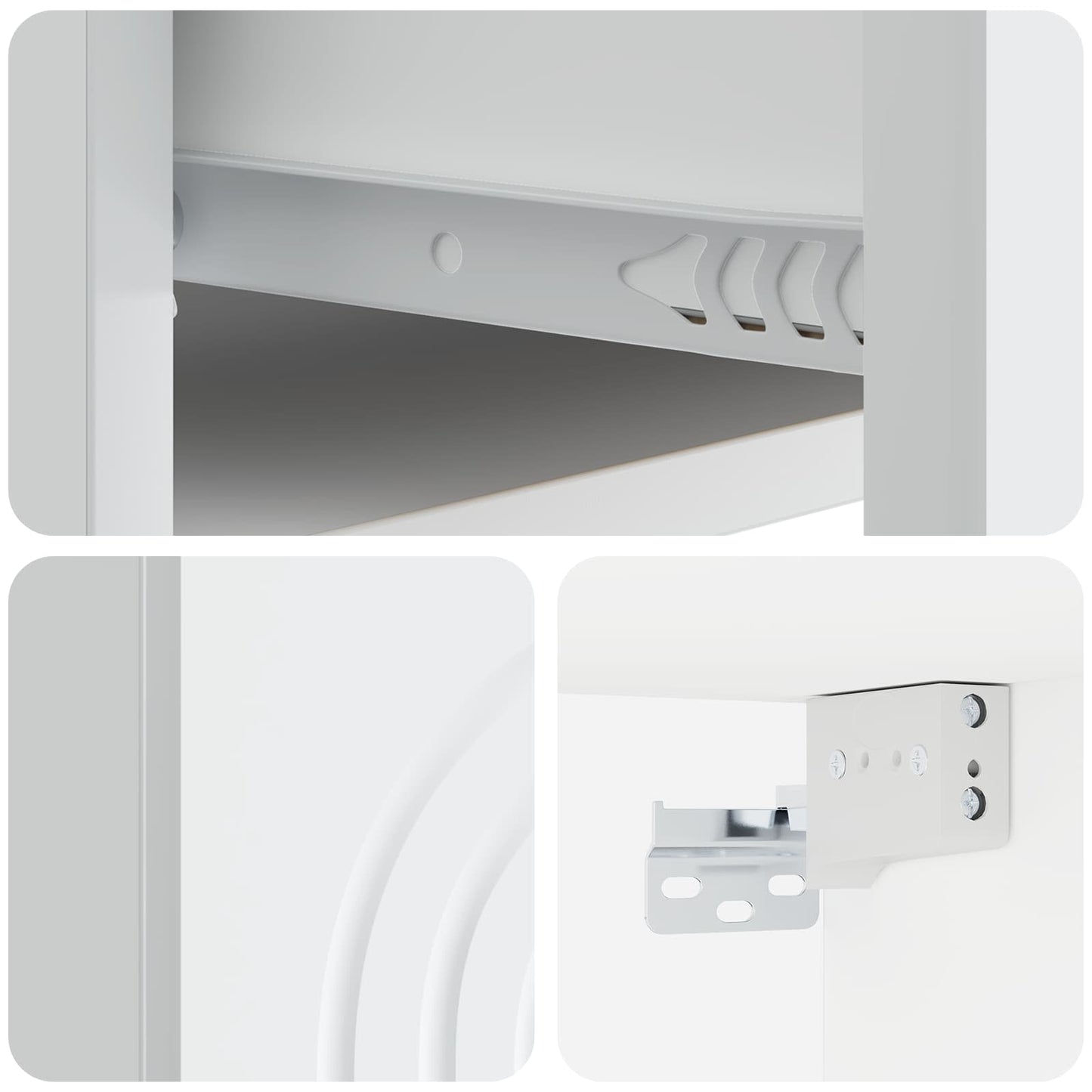 Wall-Mounted Bedside Cabinet 2 pcs White 33 x 34.5 x 20 cm