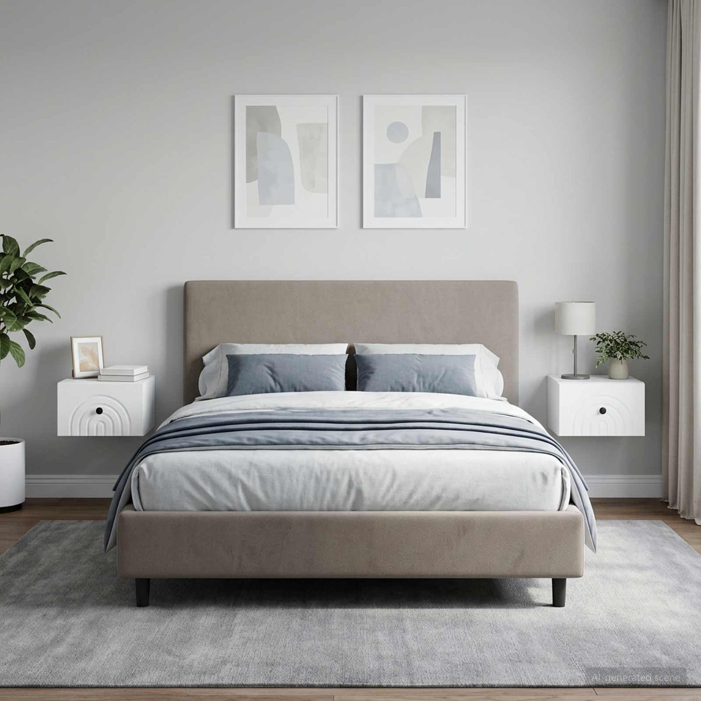 Wall-Mounted Bedside Cabinet 2 pcs White 33 x 34.5 x 20 cm