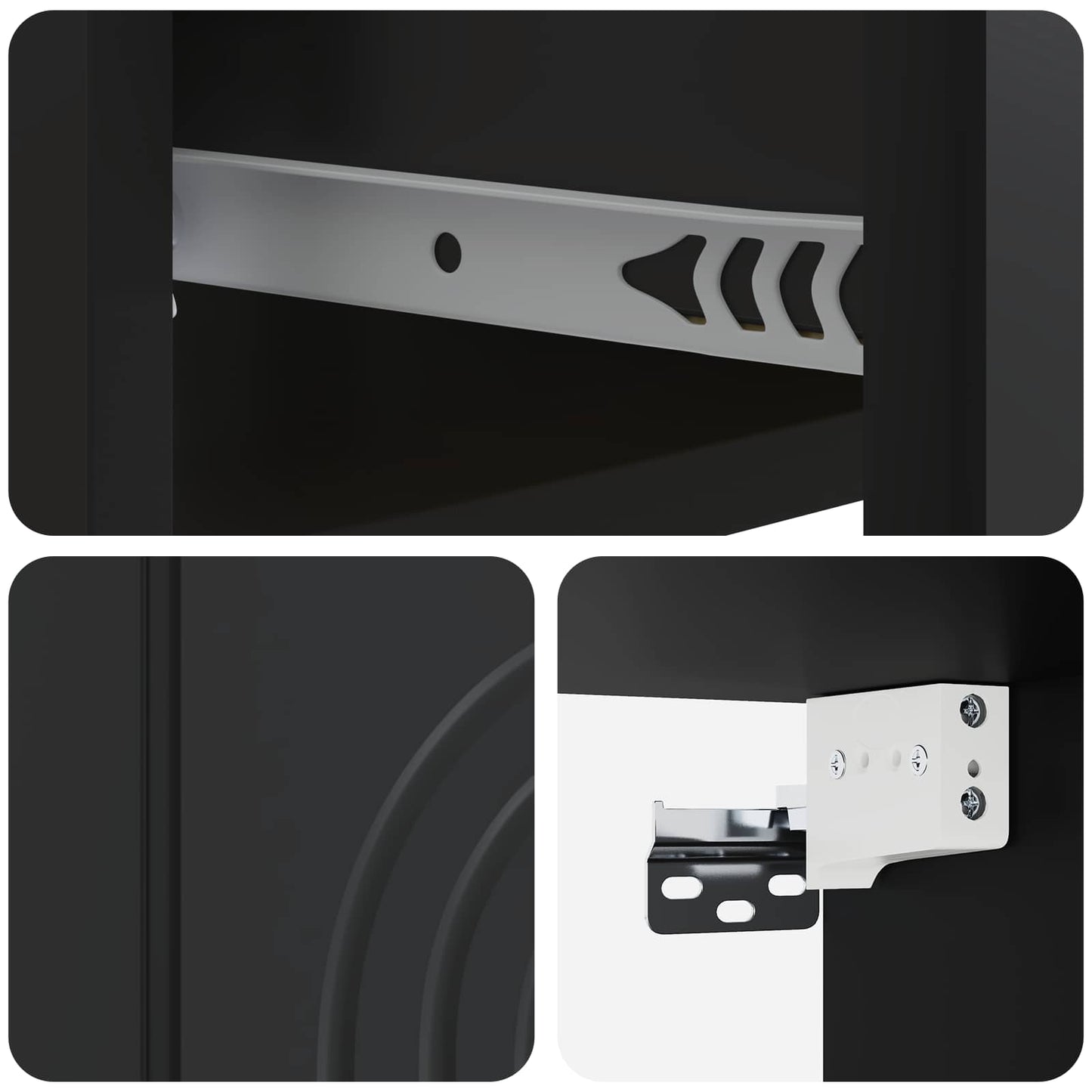 Wall-Mounted Bedside Cabinet Black 33 x 34.5 x 20 cm