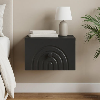 Wall-Mounted Bedside Cabinet Black 33 x 34.5 x 20 cm