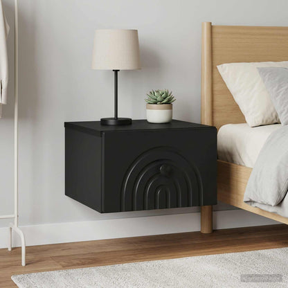 Wall-Mounted Bedside Cabinet 2 pcs Black 33 x 34.5 x 20 cm