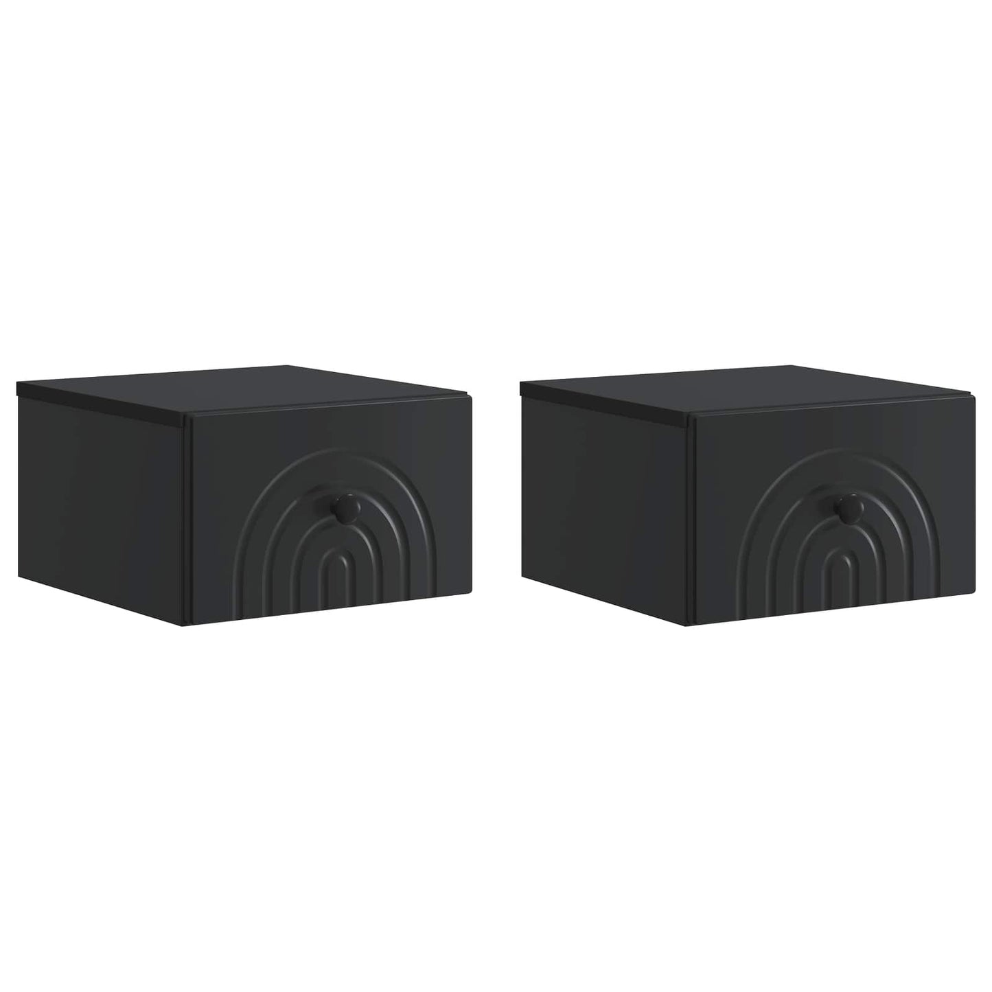Wall-Mounted Bedside Cabinet 2 pcs Black 33 x 34.5 x 20 cm