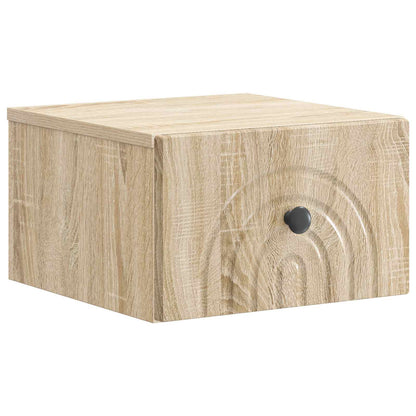 Wall-Mounted Bedside Cabinet Sonoma Oak 33 x 34.5 x 20 cm