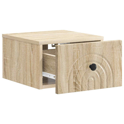 Wall-Mounted Bedside Cabinet Sonoma Oak 33 x 34.5 x 20 cm