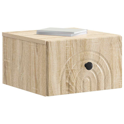 Wall-Mounted Bedside Cabinet Sonoma Oak 33 x 34.5 x 20 cm