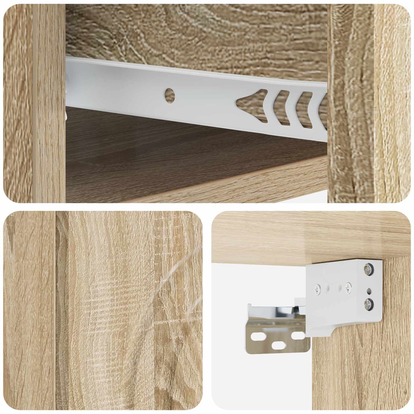 Wall-Mounted Bedside Cabinet 2 pcs Sonoma Oak 33 x 34.5 x 20 cm