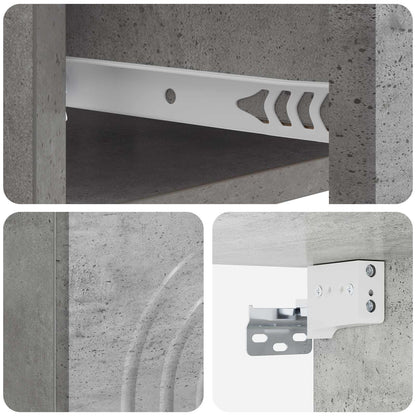 Wall-Mounted Bedside Cabinet Concrete Grey 33 x 34.5 x 20 cm