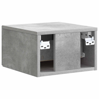 Wall-Mounted Bedside Cabinet Concrete Grey 33 x 34.5 x 20 cm