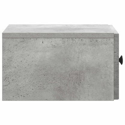 Wall-Mounted Bedside Cabinet Concrete Grey 33 x 34.5 x 20 cm