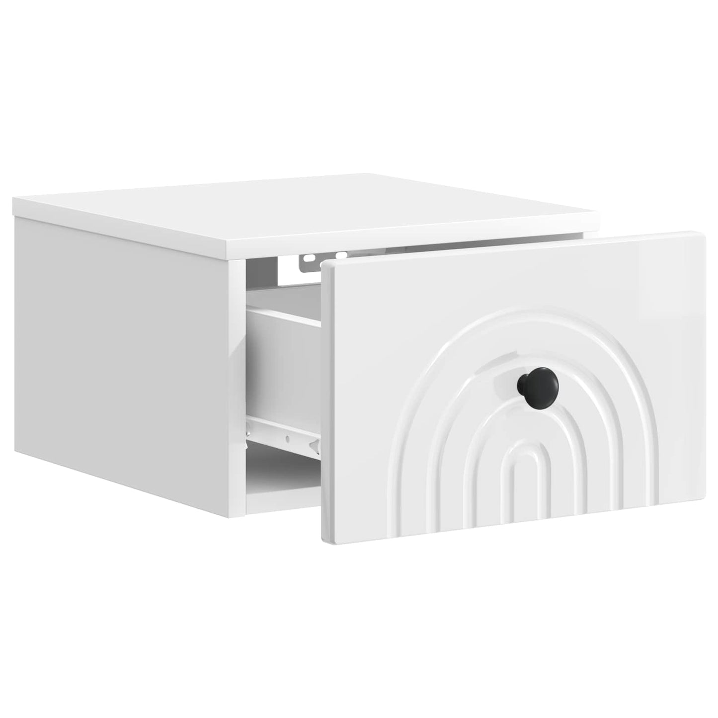 Wall-Mounted Bedside Cabinet High Gloss White 33 x 34.5 x 20 cm