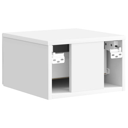 Wall-Mounted Bedside Cabinet High Gloss White 33 x 34.5 x 20 cm