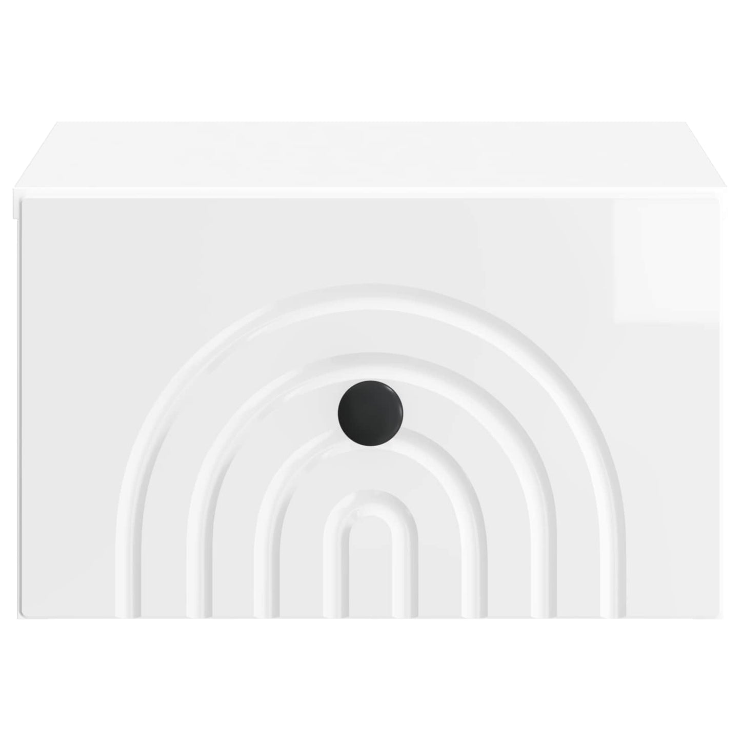 Wall-Mounted Bedside Cabinet High Gloss White 33 x 34.5 x 20 cm