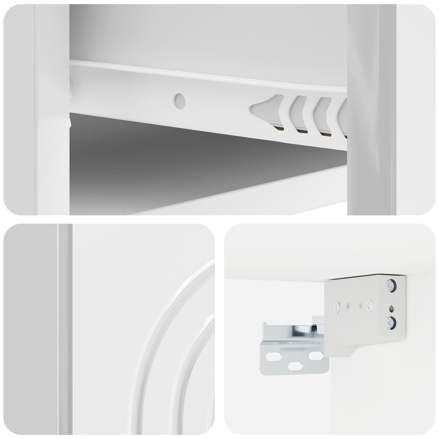 Wall-Mounted Bedside Cabinet 2 pcs High Gloss White