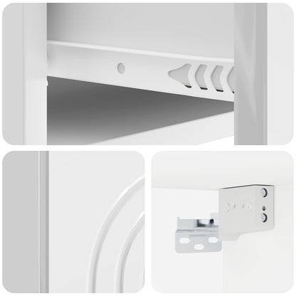 Wall-Mounted Bedside Cabinet 2 pcs High Gloss White