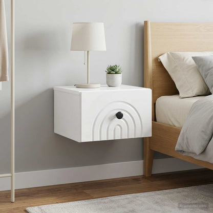 Wall-Mounted Bedside Cabinet 2 pcs High Gloss White
