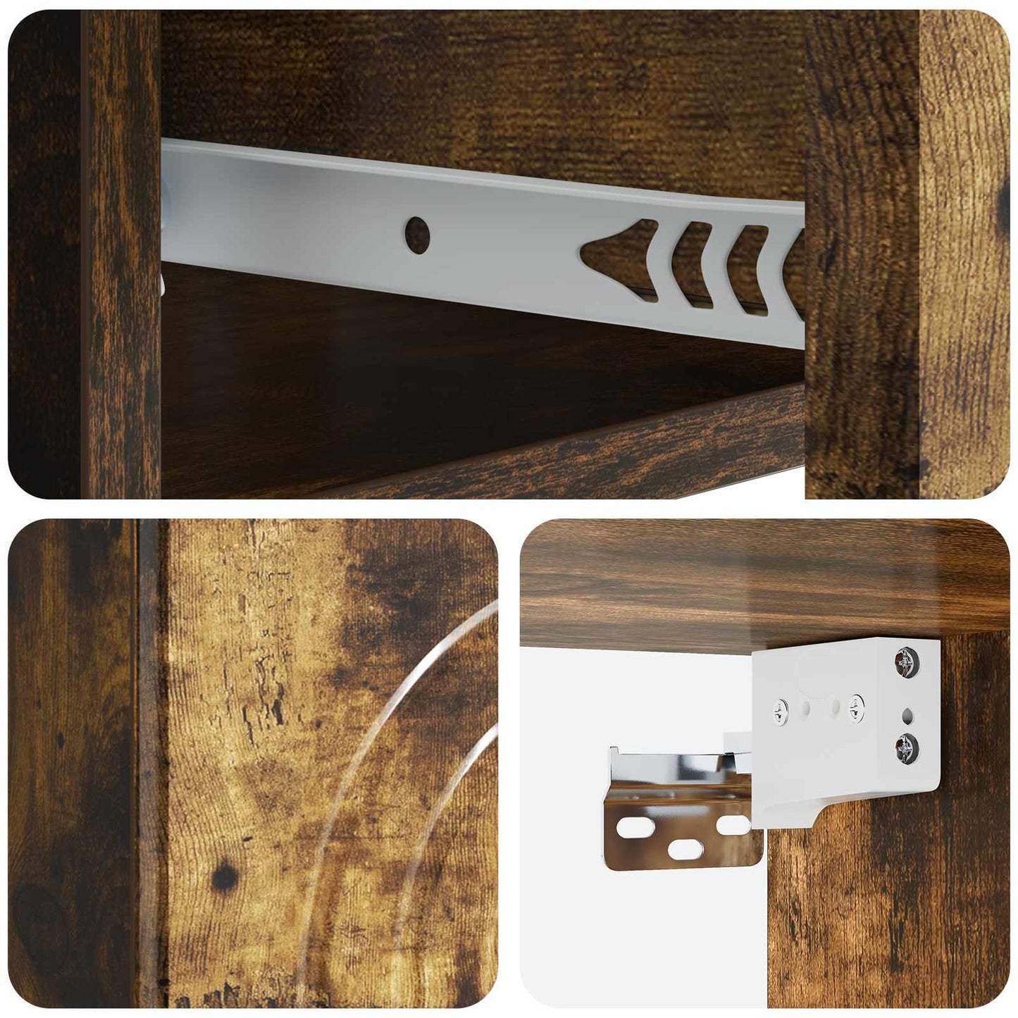 Wall-Mounted Bedside Cabinet 2 pcs Smoked Oak 33 x 34.5 x 20 cm