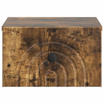 Wall-Mounted Bedside Cabinet 2 pcs Smoked Oak 33 x 34.5 x 20 cm