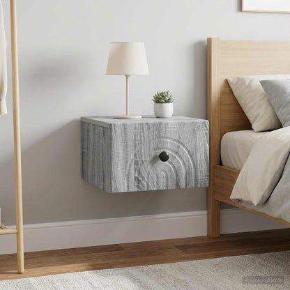 Wall-Mounted Bedside Cabinet 2 pcs Grey Sonoma