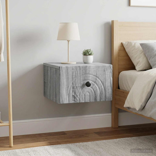 Wall-Mounted Bedside Cabinet 2 pcs Grey Sonoma
