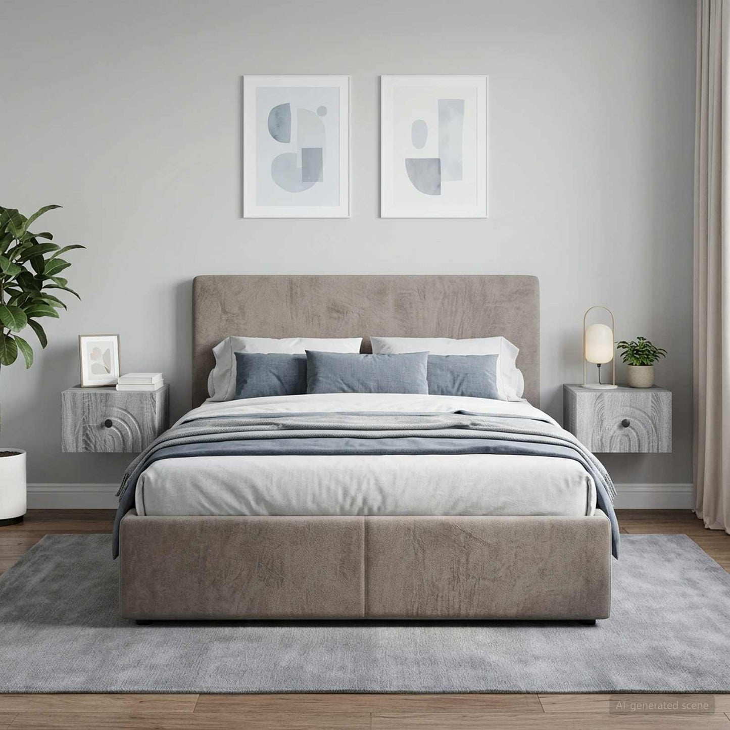 Wall-Mounted Bedside Cabinet 2 pcs Grey Sonoma