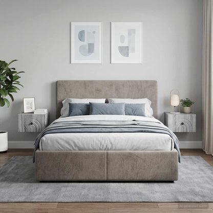 Wall-Mounted Bedside Cabinet 2 pcs Grey Sonoma