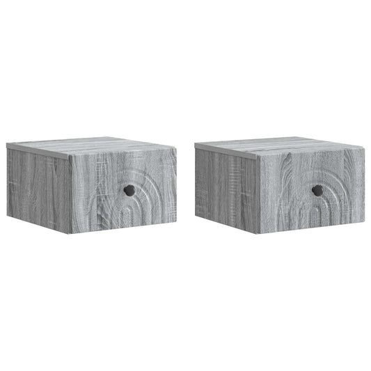 Wall-Mounted Bedside Cabinet 2 pcs Grey Sonoma