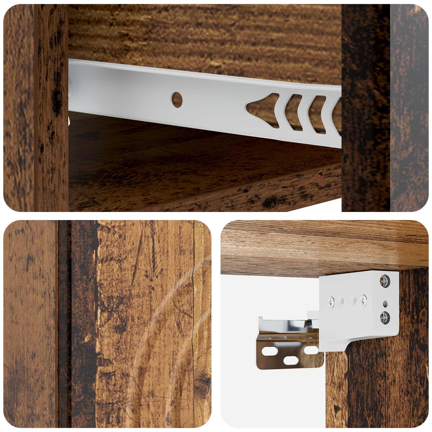 Wall-Mounted Bedside Cabinet Old Wood 33 x 34.5 x 20 cm