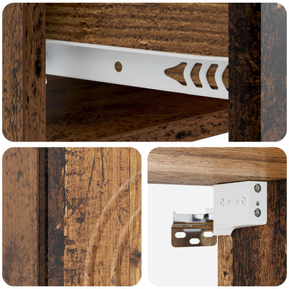 Wall-Mounted Bedside Cabinet Old Wood 33 x 34.5 x 20 cm