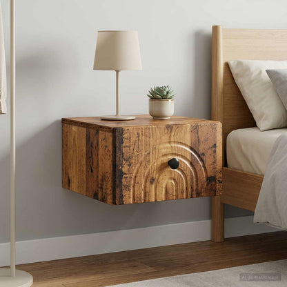Wall-Mounted Bedside Cabinet 2 pcs Old Wood 33 x 34.5 x 20 cm