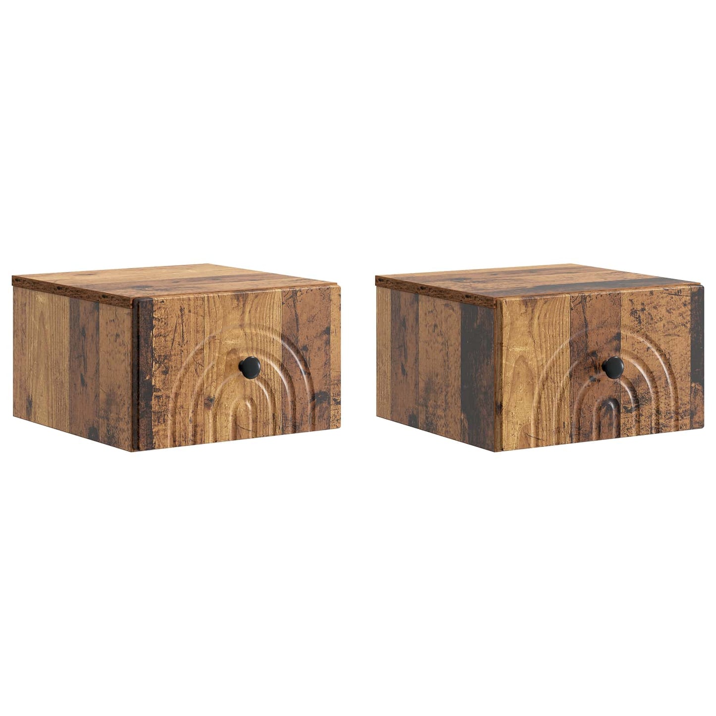 Wall-Mounted Bedside Cabinet 2 pcs Old Wood 33 x 34.5 x 20 cm