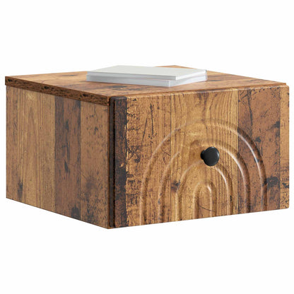 Wall-Mounted Bedside Cabinet 2 pcs Old Wood 33 x 34.5 x 20 cm