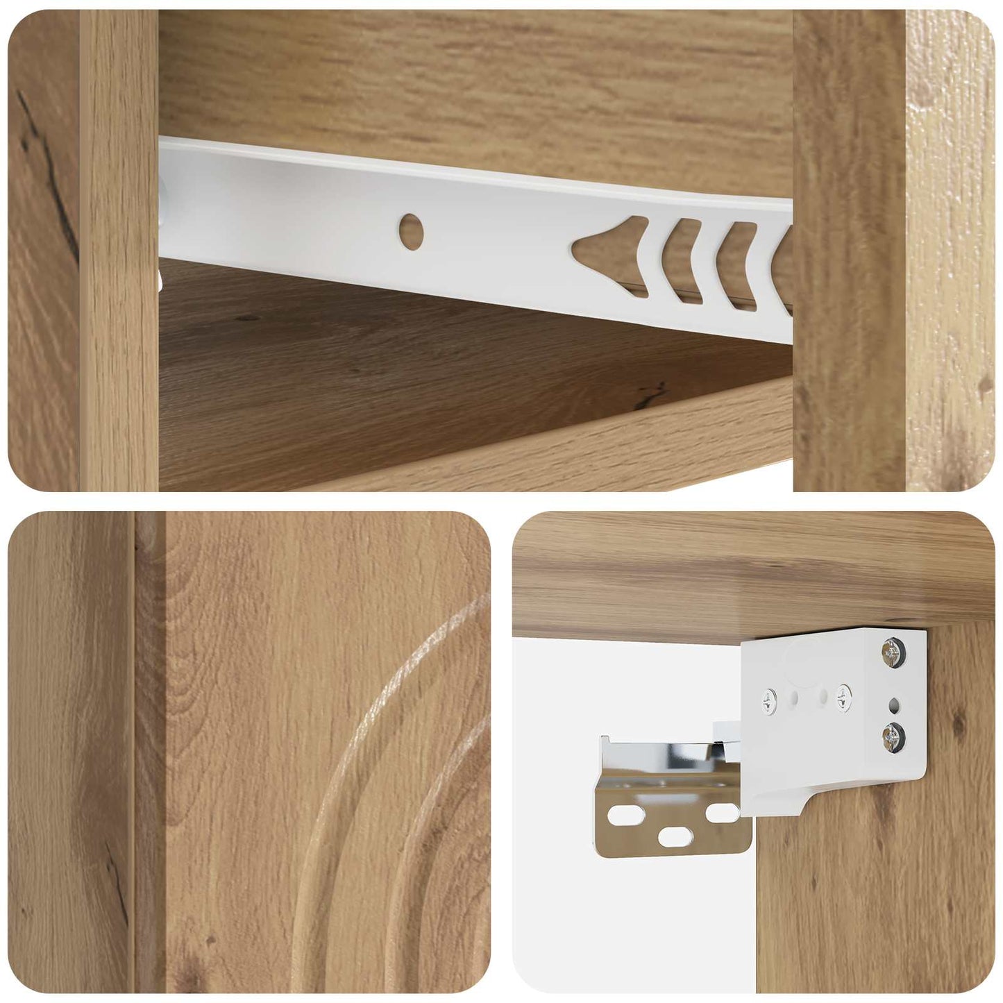 Wall-Mounted Bedside Cabinet Artisan Oak 33 x 34.5 x 20 cm