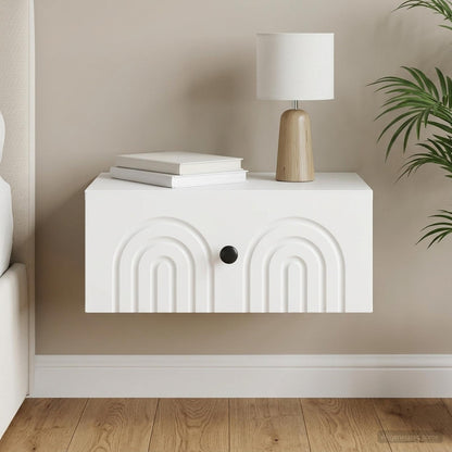 Wall-Mounted Bedside Cabinet White 49 x 34.5 x 20 cm