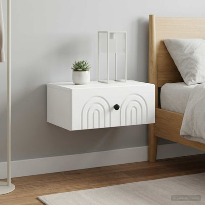 Wall-Mounted Bedside Cabinet 2 pcs White 49 x 34.5 x 20 cm