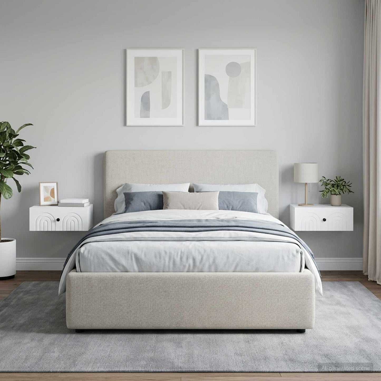 Wall-Mounted Bedside Cabinet 2 pcs White 49 x 34.5 x 20 cm