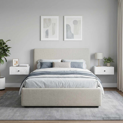 Wall-Mounted Bedside Cabinet 2 pcs White 49 x 34.5 x 20 cm
