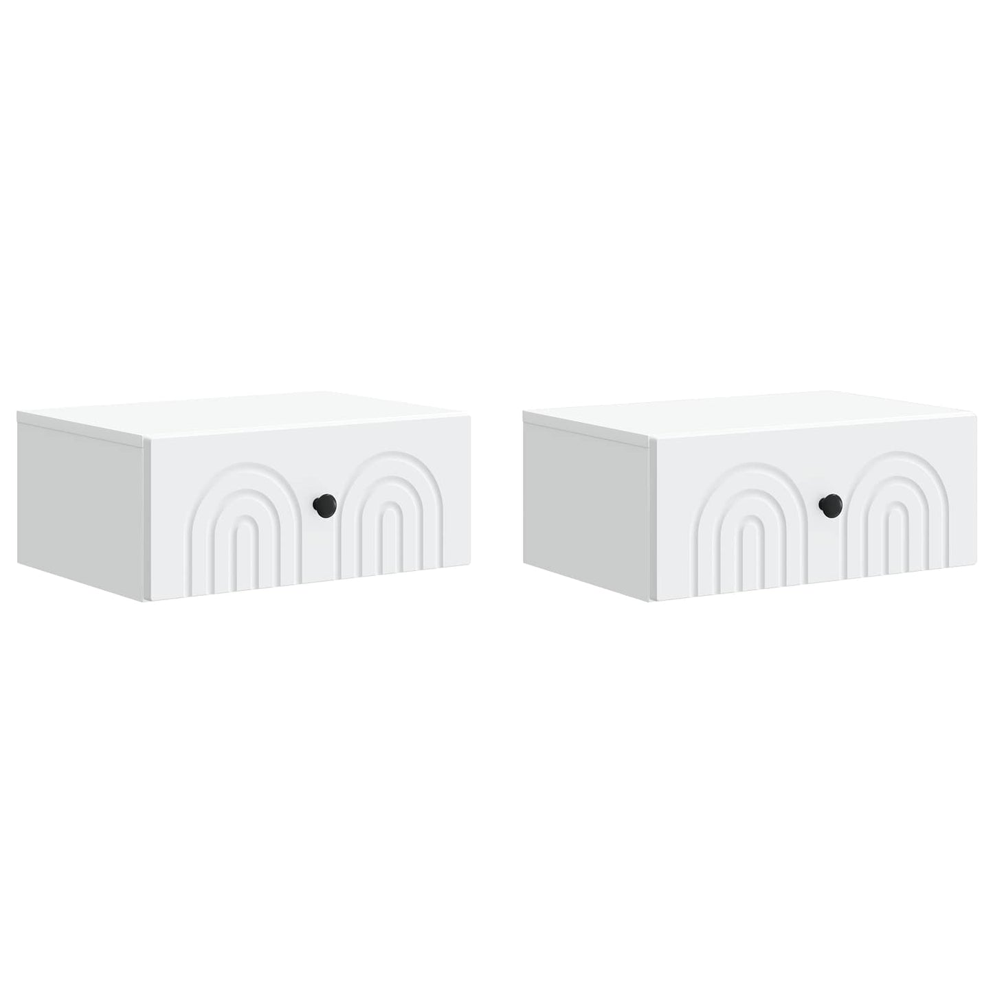 Wall-Mounted Bedside Cabinet 2 pcs White 49 x 34.5 x 20 cm