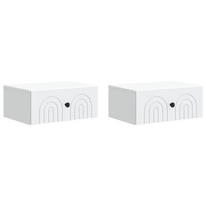 Wall-Mounted Bedside Cabinet 2 pcs White 49 x 34.5 x 20 cm