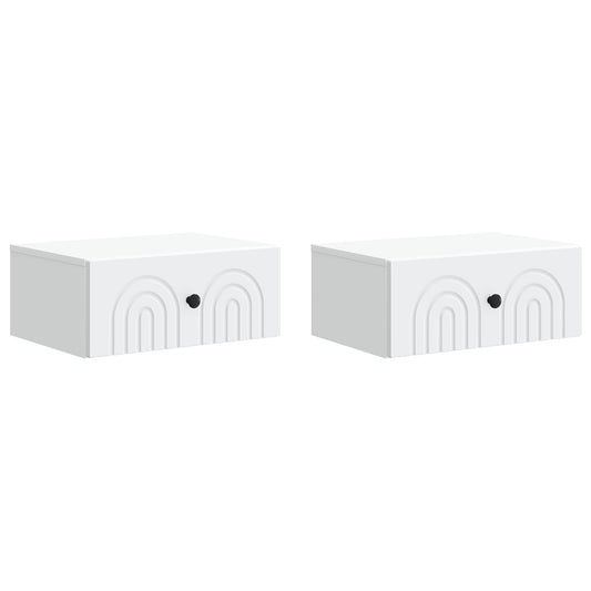 Wall-Mounted Bedside Cabinet 2 pcs White 49 x 34.5 x 20 cm