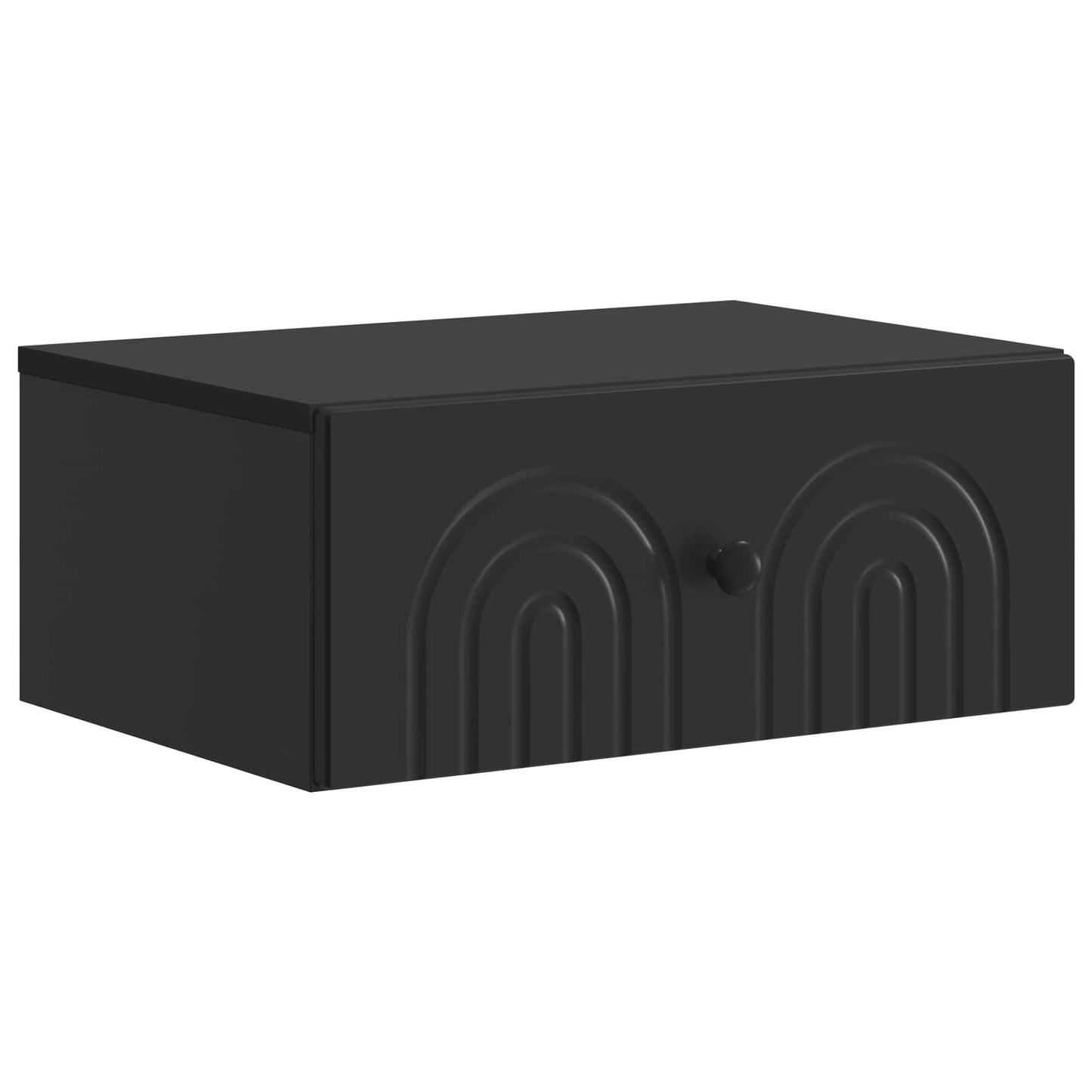 Wall-Mounted Bedside Cabinet Black 49 x 34.5 x 20 cm