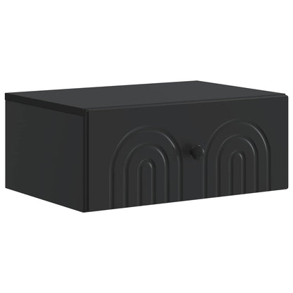 Wall-Mounted Bedside Cabinet Black 49 x 34.5 x 20 cm