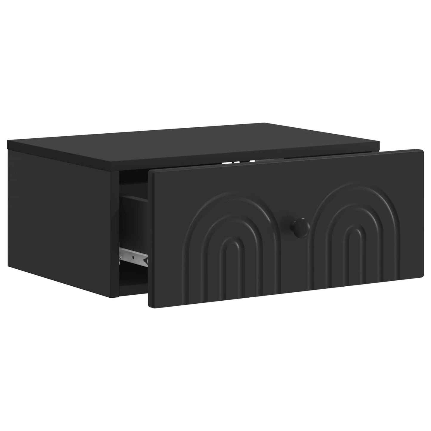 Wall-Mounted Bedside Cabinet Black 49 x 34.5 x 20 cm