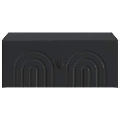 Wall-Mounted Bedside Cabinet Black 49 x 34.5 x 20 cm